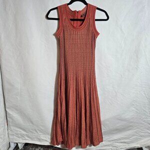 NIC+ZOE Rust Ribbed Midi Dress